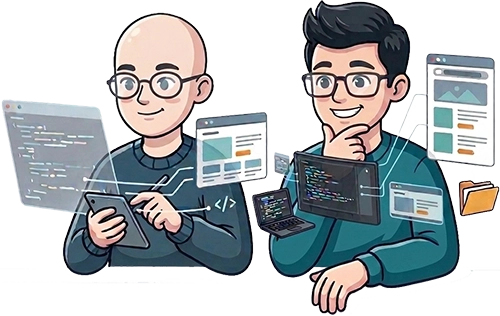 L'équipe SF Solutions présentant leurs créations de sites web à Buzançais